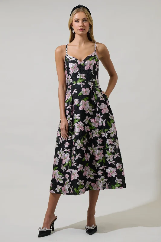 Create a timeless wardrobe with fashionable pieces   Elsinore Floral Pleated Midi Dress