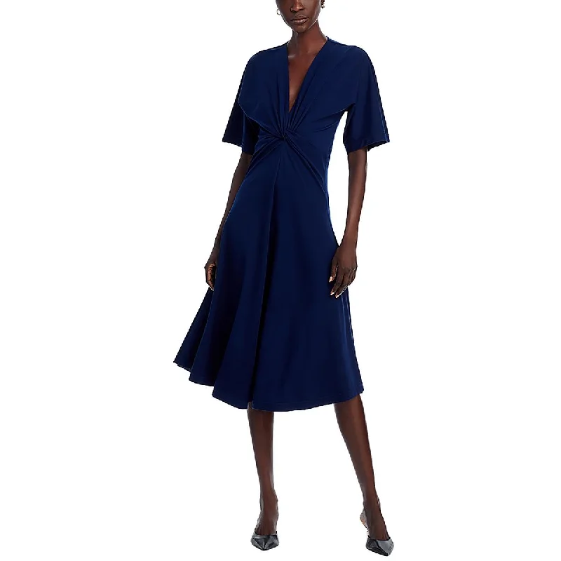 Elegant evening wear for special events   Womens Solid Viscose Midi Dress