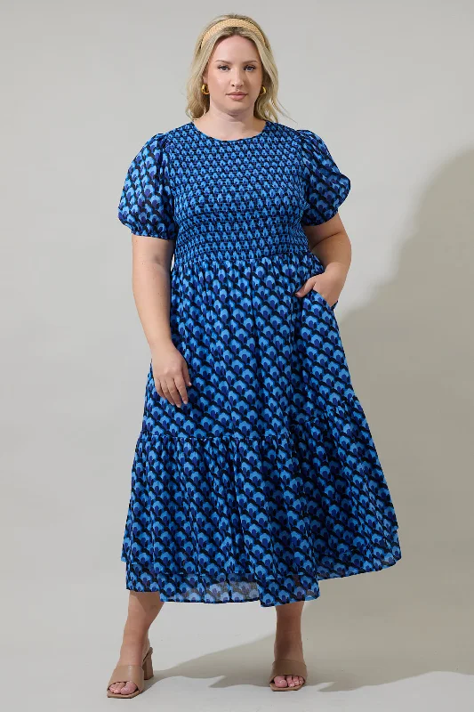 Elevate your style with fashionable women’s clothing   Bali Town Aruba Smocked Midi Dress Curve