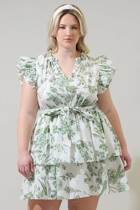Sleek and sophisticated fashion for modern women   Bria Floral Marisol Tiered Mini Dress Curve
