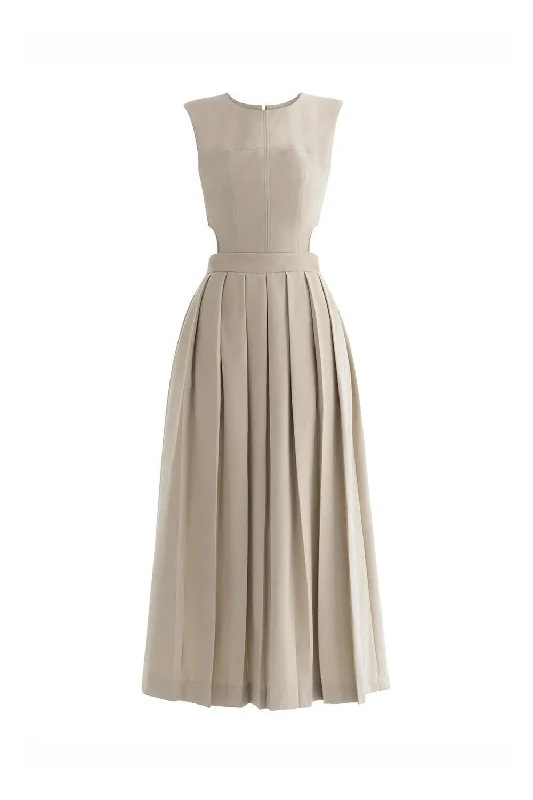 Modern fashion pieces designed for all women   Lynn Pleated Cut-Out Twill Midi Dress