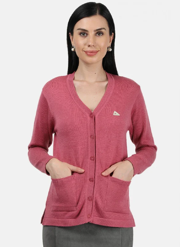 Women’s clothing that fits your personality and style   Women Pink Solid Cardigan