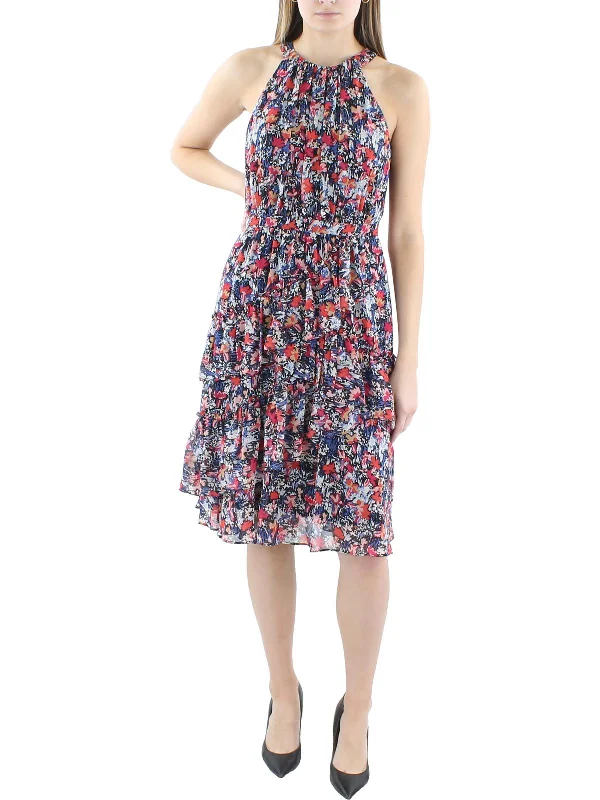 Trendy women’s clothing with a modern twist   Womens Floral Ruffle Cocktail And Party Dress