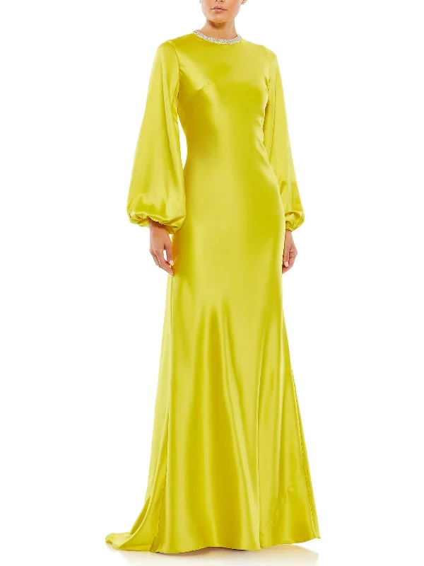 Feminine fashion to express your unique style   Womens Satin Embellished Evening Dress