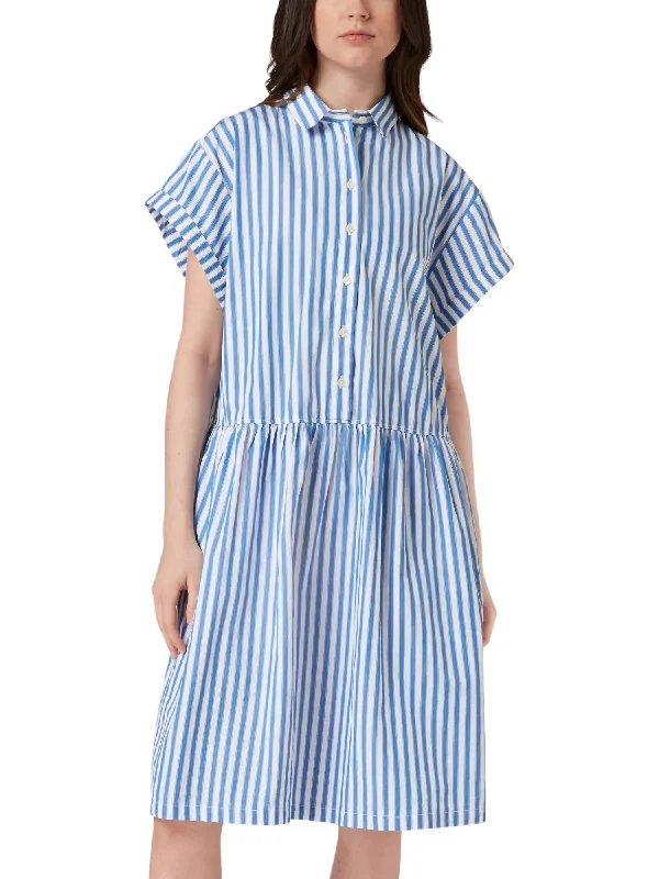 Statement pieces for the confident woman   Leonie Dress In Blue Stripes