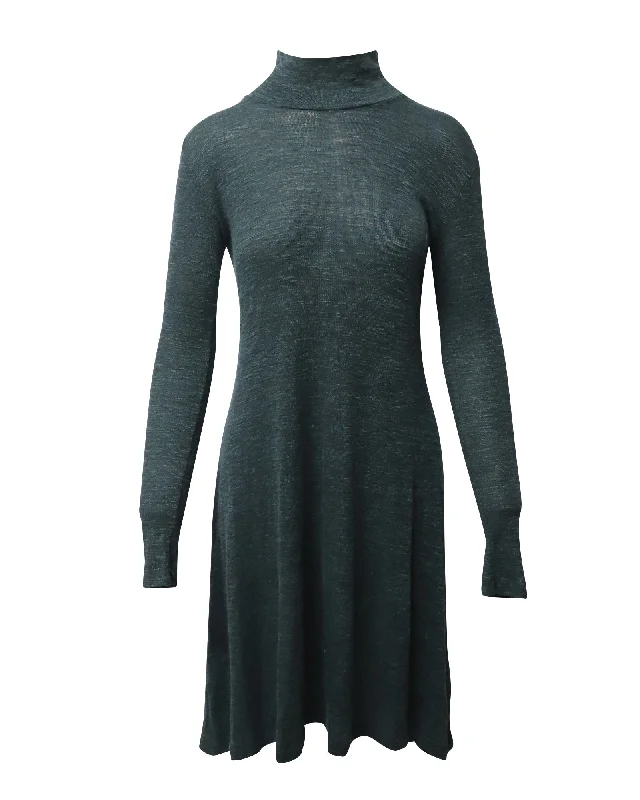 Chic, modern looks for the stylish woman   Maison Margiela Turtleneck Knee-length Dress in Green Polyamide