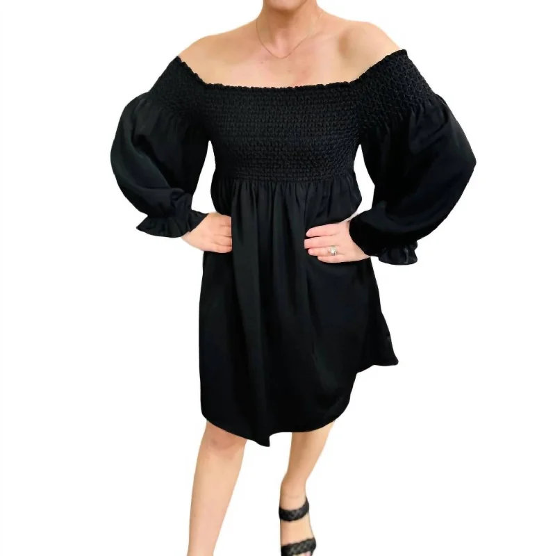 Stylish clothing designed to flatter every woman   Smock Neck Dress In Black