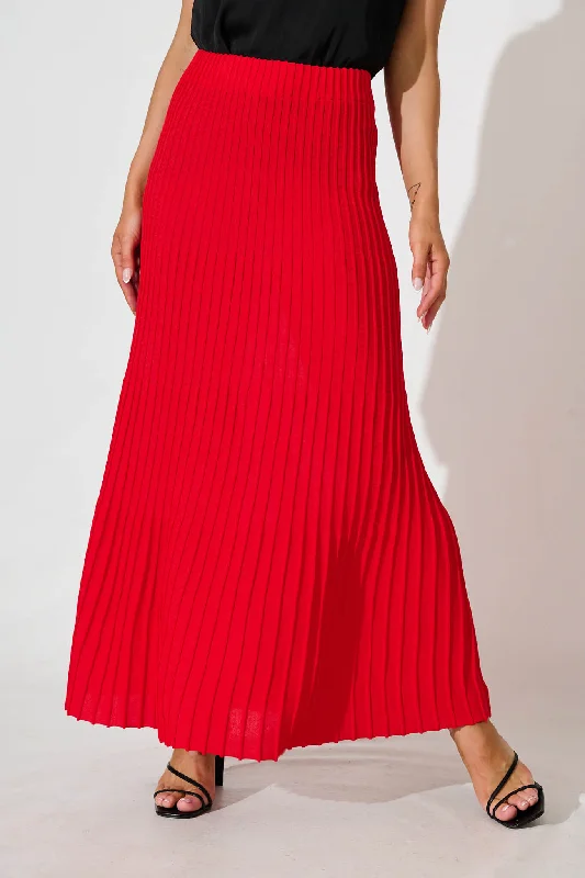 Find your perfect fit with stylish women’s clothing   Akshaya Knit Midi Skirt In Red