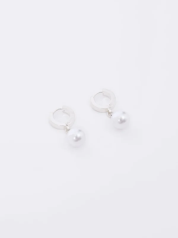 Uncover unique pieces for your perfect wardrobe   Drop Faux Pearl Huggie Hoop Earrings