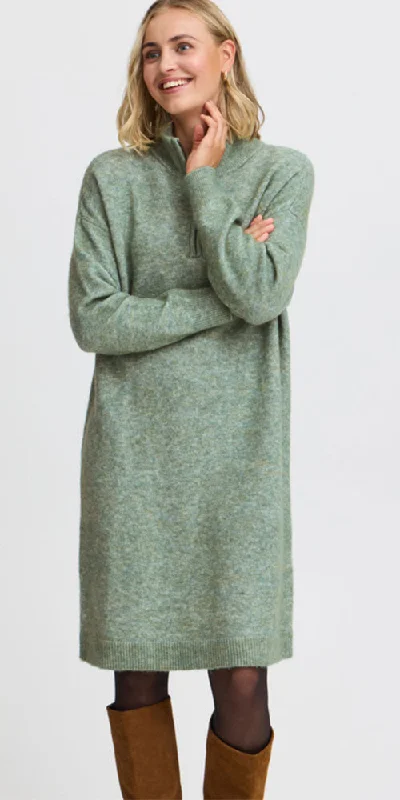 Sleek and sophisticated fashion for modern women   Fransa Half Zip Sweater Dress