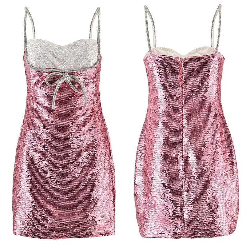 Women’s fashion that reflects your personality   Pink Sequin Cocktail Prom Dress
