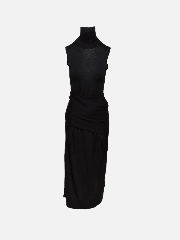 Luxurious fabrics and modern designs for women   Draped Knit Dress