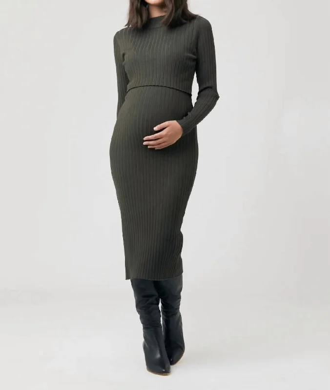Fashionable, yet affordable women’s apparel   Nella Nursing Knit Dress In Ivy