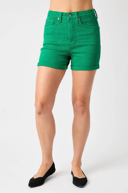 Fashion pieces that complement every woman’s style   Judy Blue Full Size Tummy Control Garment Dyed Denim Shorts